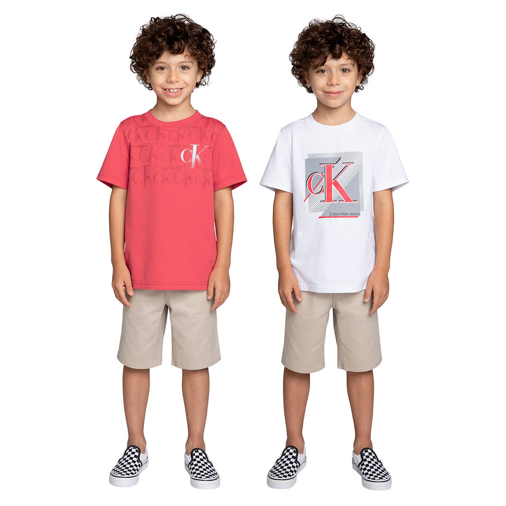 Calvin Klein Kids&#039; 3-Piece Short Set, Red - 4T - Free Shipping