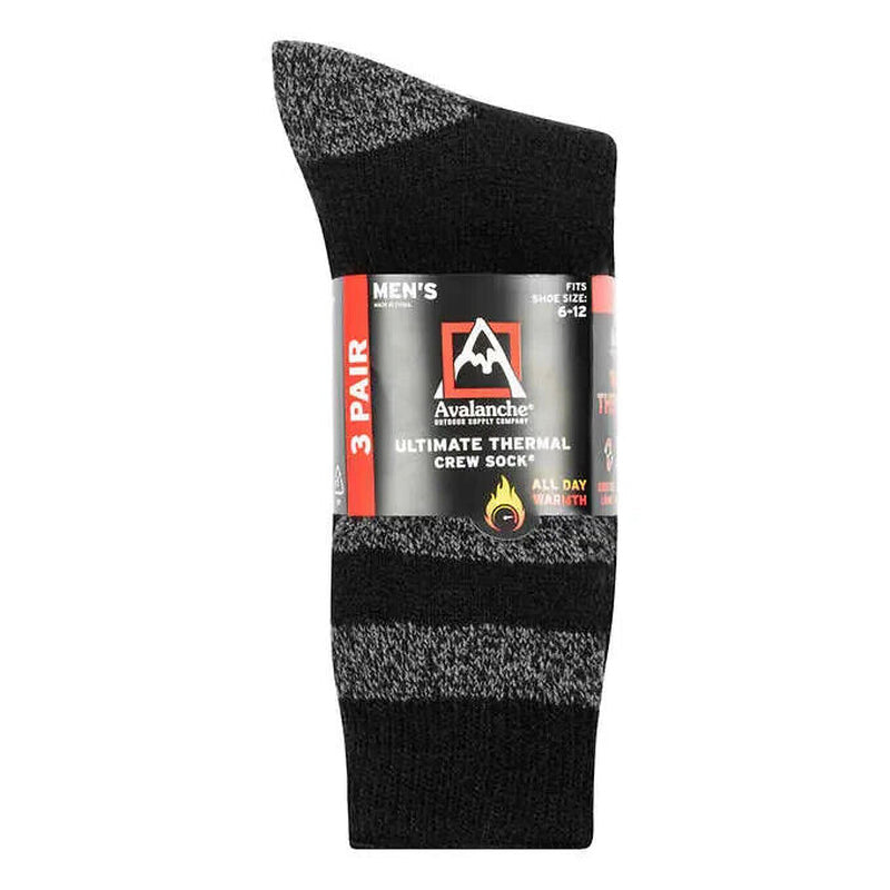 Avalanche Men&#039;S Ultimate Thermal Crew Sock, 3-Pair