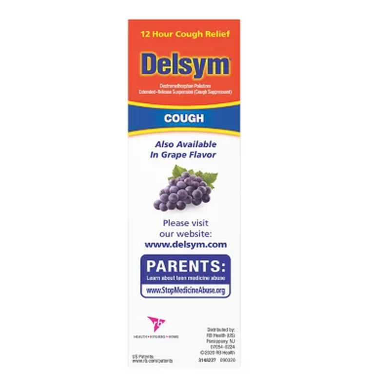 Delsym 12-Hour Liquid Cough Relief, Orange Flavor (2 Pk., 5 Fl. Oz./Pk.)