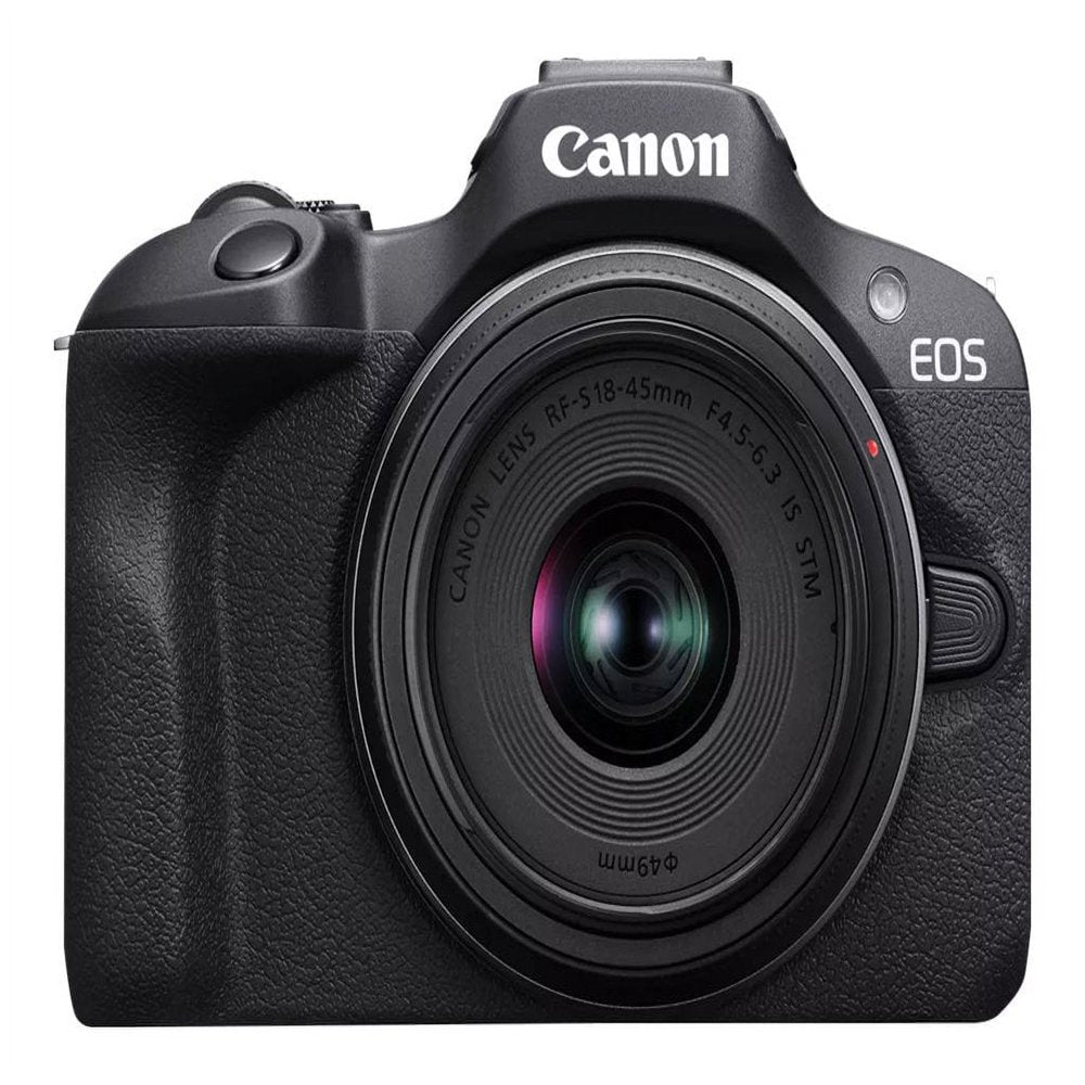 Canon EOS R100 - Mirrorless Camera - 24.1 MP - APS-C - 4K / 29.97 Fps - 2.5X Optical Zoom RF-S 18-45Mm F4.5-6.3 IS STM Lens - Wi-Fi, Bluetooth - Black