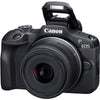 Canon EOS R100 - Mirrorless Camera - 24.1 MP - APS-C - 4K / 29.97 Fps - 2.5X Optical Zoom RF-S 18-45Mm F4.5-6.3 IS STM Lens - Wi-Fi, Bluetooth - Black