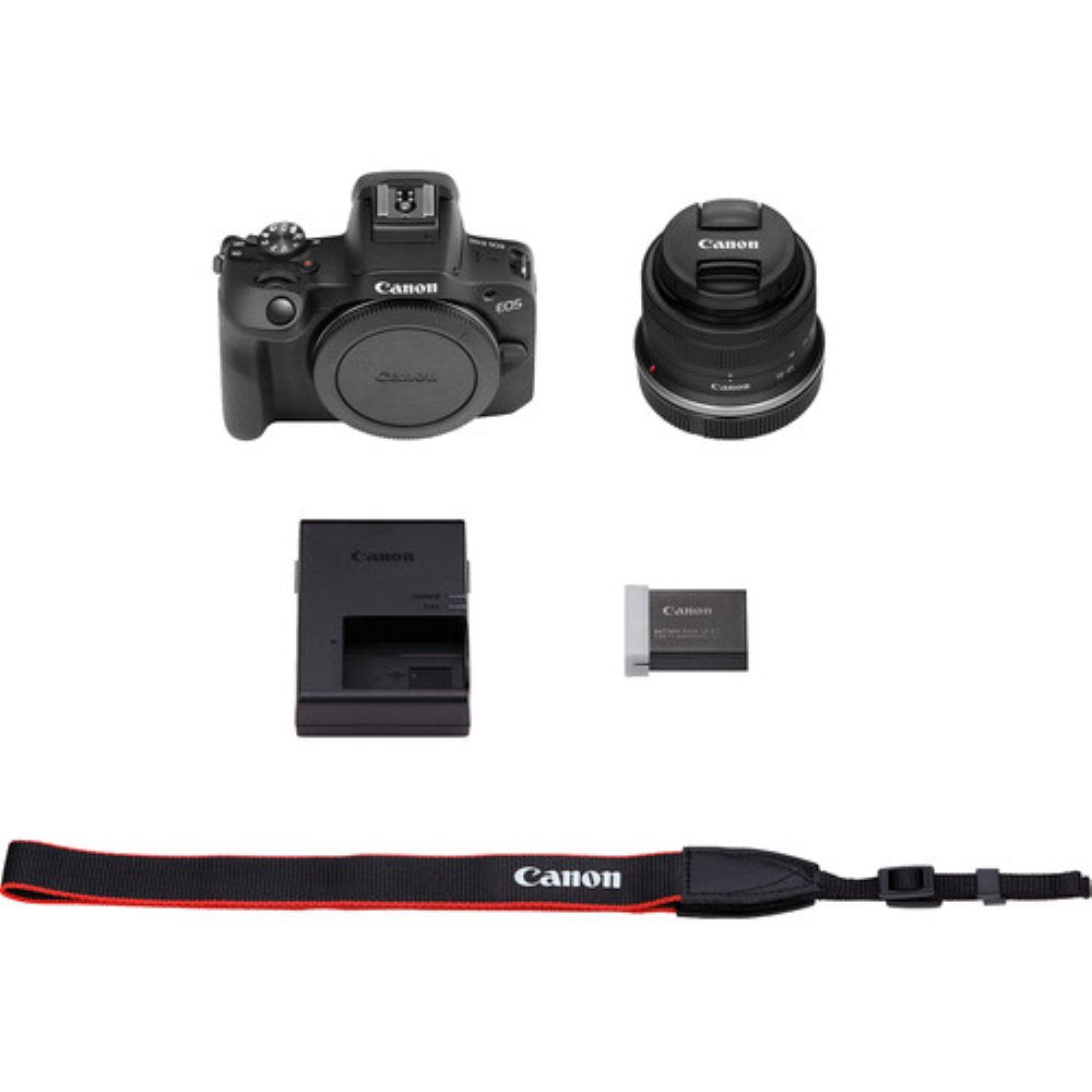 Canon EOS R100 - Mirrorless Camera - 24.1 MP - APS-C - 4K / 29.97 Fps - 2.5X Optical Zoom RF-S 18-45Mm F4.5-6.3 IS STM Lens - Wi-Fi, Bluetooth - Black