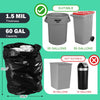 55 Gallon Trash Bags, Heavy Duty Outdoor Garbage Bags (50 Count) for Commercial, Lawn, Leaf and Contractors