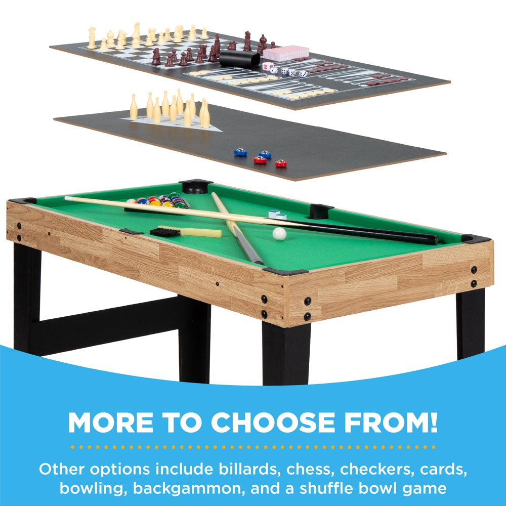 Best Choice Products 2X4Ft 10-In-1 Combo Game Table Set W/ Hockey, Foosball, Pool, Shuffleboard, Ping Pong, Chess, Cards