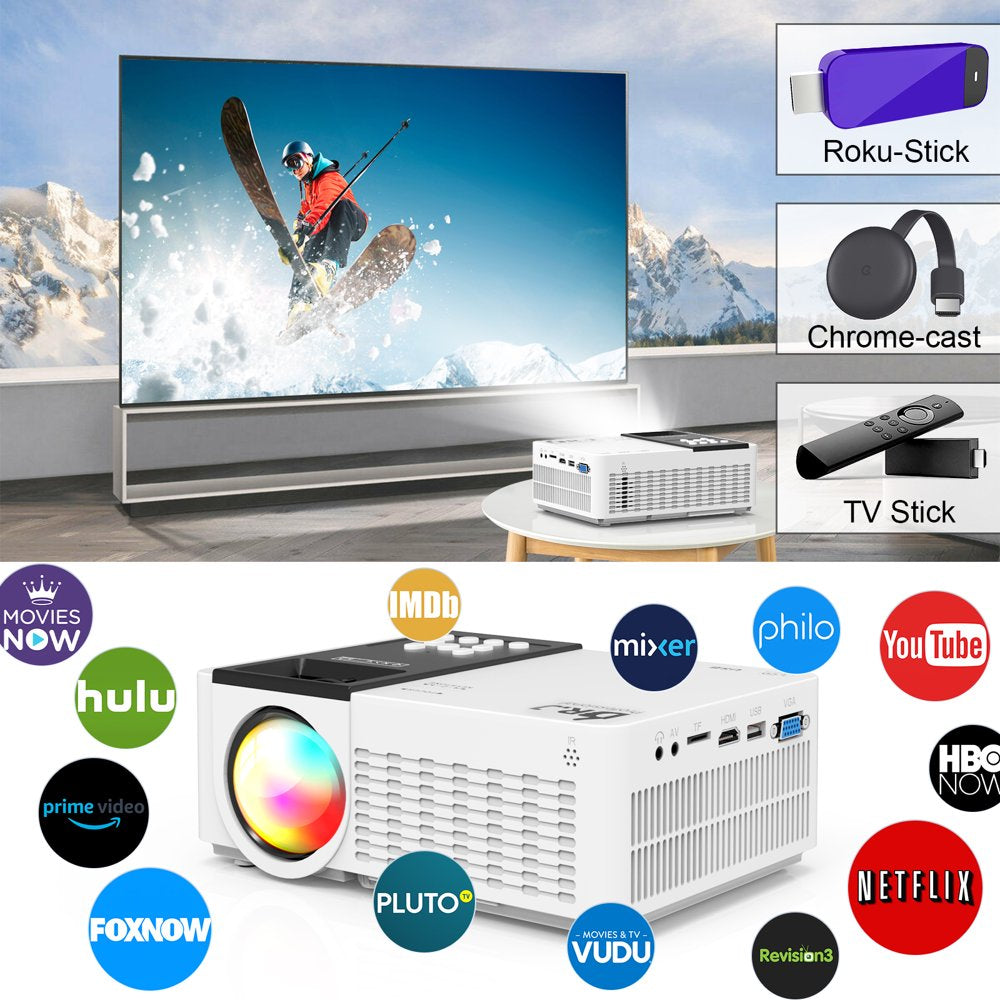 5G Wifi Projector with Bluetooth 5.1, 9000 Lumens HD Movie Projector, 1080P 250&#039;&#039; Display Supported