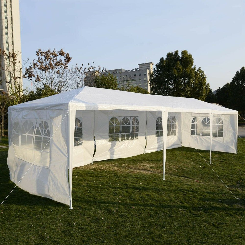 Costway 10&#039;X30&#039; Party Wedding Tent Event Canopies Heavy Duty Pavilion 5 Sidewall 44Lbs