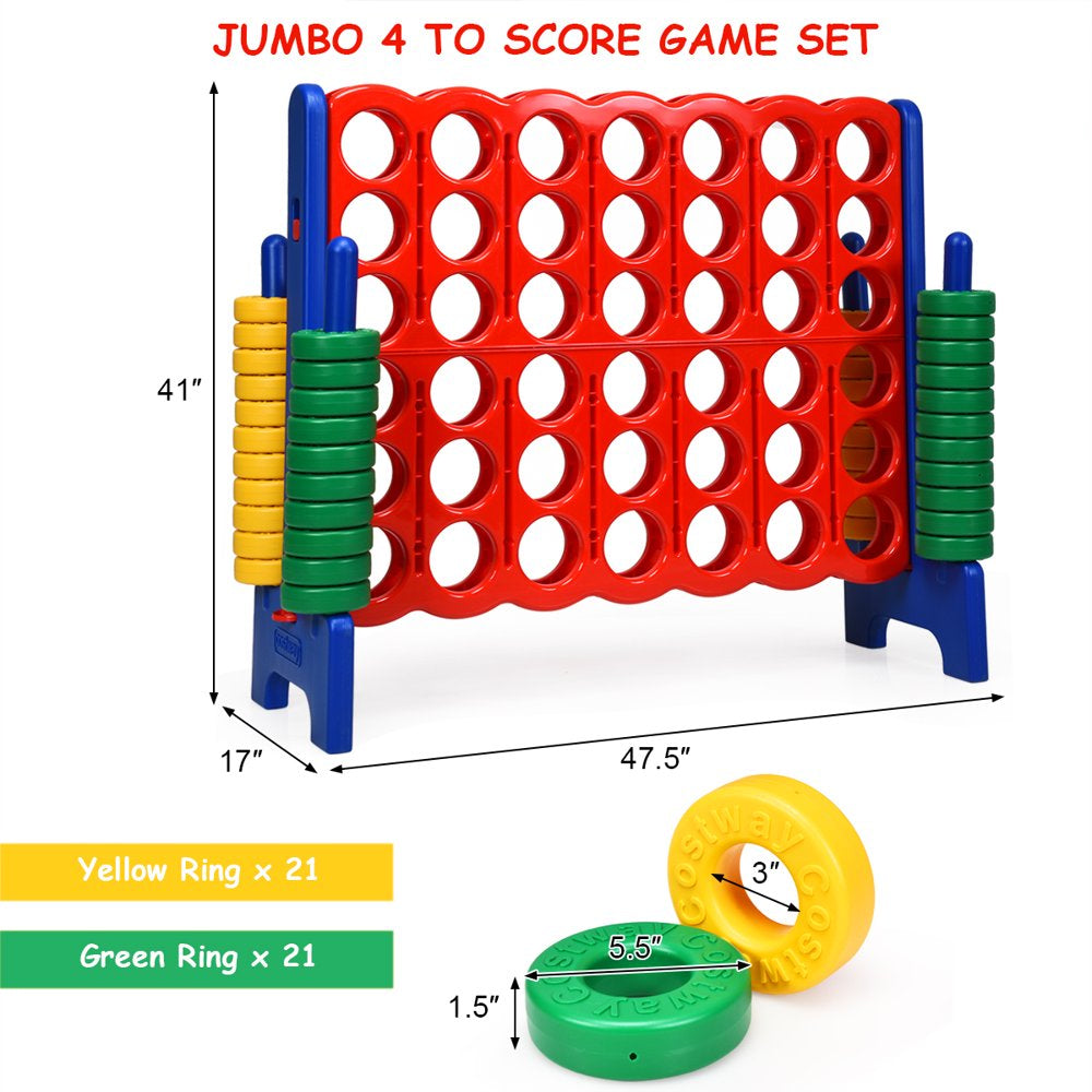 Costway Jumbo 4-To-Score 4 in a Row Giant Game Set Kids Adults Family Fun