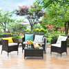 Costway 8PCS Patio Furniture Set Cushioned Sofa Coffee Table