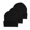 Empire Cove Cuffed Knit Beanie 3 Pack Set Black