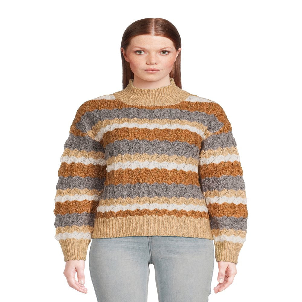 99 Jane Street Women&#039;S Mock Neck Pullover Sweater with Long Sleeves, Midweight, Sizes XS-XXXL