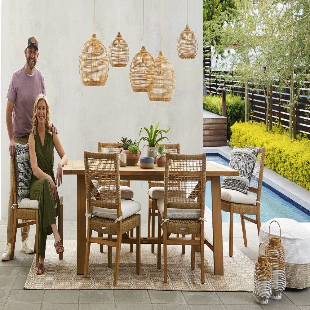 Better Homes &amp; Gardens Ashbrook 2-Pack Teak &amp; Wicker Dining Chairs by Dave &amp; Jenny Marrs