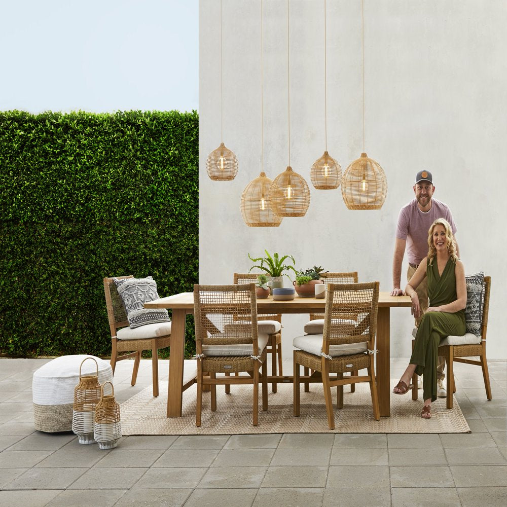 Better Homes &amp; Gardens Ashbrook 2-Pack Teak &amp; Wicker Dining Chairs by Dave &amp; Jenny Marrs