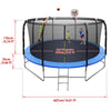 14FT Trampoline with Basketball Hoop&amp;Safety Enclosure Net, 880LBS Capacity 4 Kids, Waterproof Mat and Ladder, Outdoor Backyard Trampolines, Basketball Trampoline for Kids/Adults