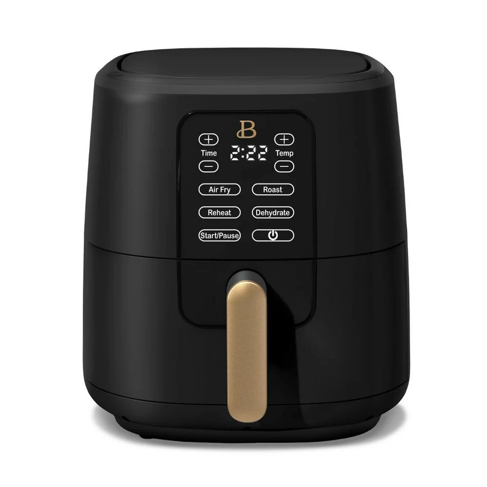 Beautiful 6 Qt Air Fryer with Turbocrisp Technology and Touch-Activated Display, Black Sesame by Drew Barrymore