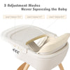 Babyjoy 3 in 1 Convertible Wooden High Chair Baby Toddler Highchair W/ Cushion Beige