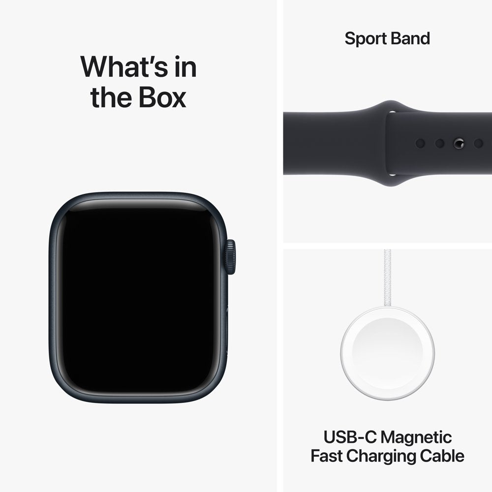 Apple Watch Series 9 GPS + Cellular 45Mm Midnight Aluminum Case with Midnight Sport Band - M/L