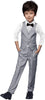 Boys Suit Tuxedo Suits for Toddler Boys Ring Bearer Suit Wedding Outfit Boys Dress Clothes Gray Vest and Pants Suits Size 4T