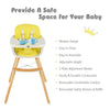 Babyjoy 3 in 1 Convertible Wooden High Chair Baby Toddler W/ Cushion Yellow