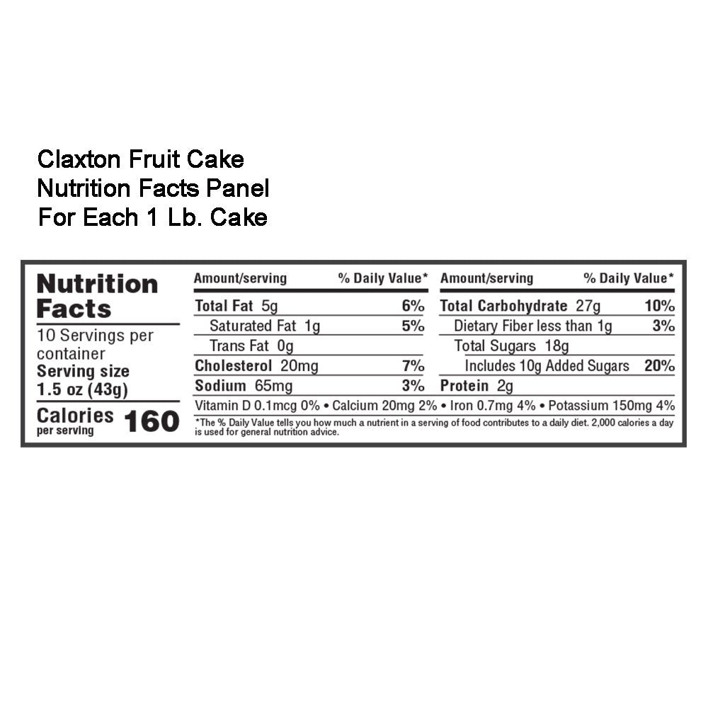 Claxton Fruit Cake - RD Sampler - 1 Lb. Regular and 1 Lb. Dark