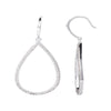 Believe by Brilliance Fine Silver Plated Cubic Zirconia Teardrop Wire Earring