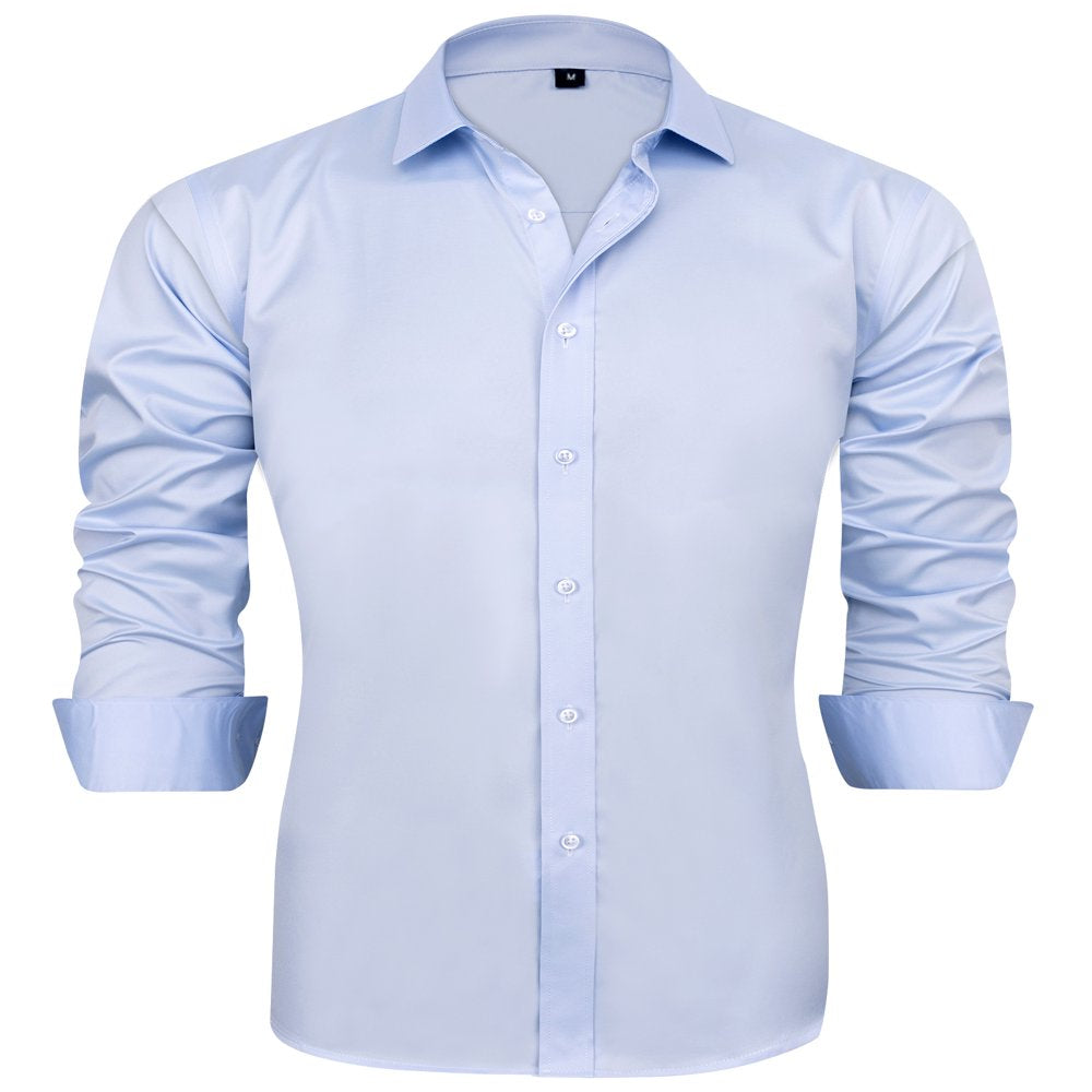 Alimens &amp; Gentle Mens Long Sleeve Stretch Cotton Dress Shirt Regular Fit Button Down