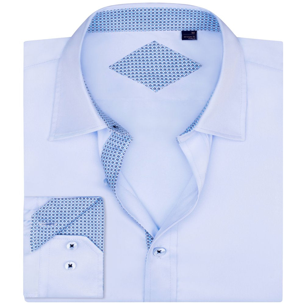 Alimens &amp; Gentle Mens Long Sleeve Stretch Cotton Dress Shirt Regular Fit Button Down