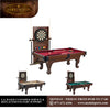 Barrington Billiards 90&quot; Ball and Claw Leg Pool Table with Cue Rack, Dartboard Set, Burgundy, New