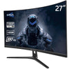 CRUA 27&quot; 165Hz/180Hz Curved Gaming Monitor - FHD 1080P,AMD Freesync,1800R Frameless Computer Monitor, 1Ms GTG, DP&amp;HDMI Port, Black