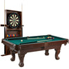 Barrington Billiards 90&quot; Ball and Claw Leg Pool Table with Cue Rack, Dartboard Set, Green, New