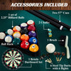 Barrington Billiards 90&quot; Ball and Claw Leg Pool Table with Cue Rack, Dartboard Set, Green, New