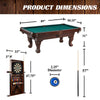 Barrington Billiards 90&quot; Ball and Claw Leg Pool Table with Cue Rack, Dartboard Set, Green, New