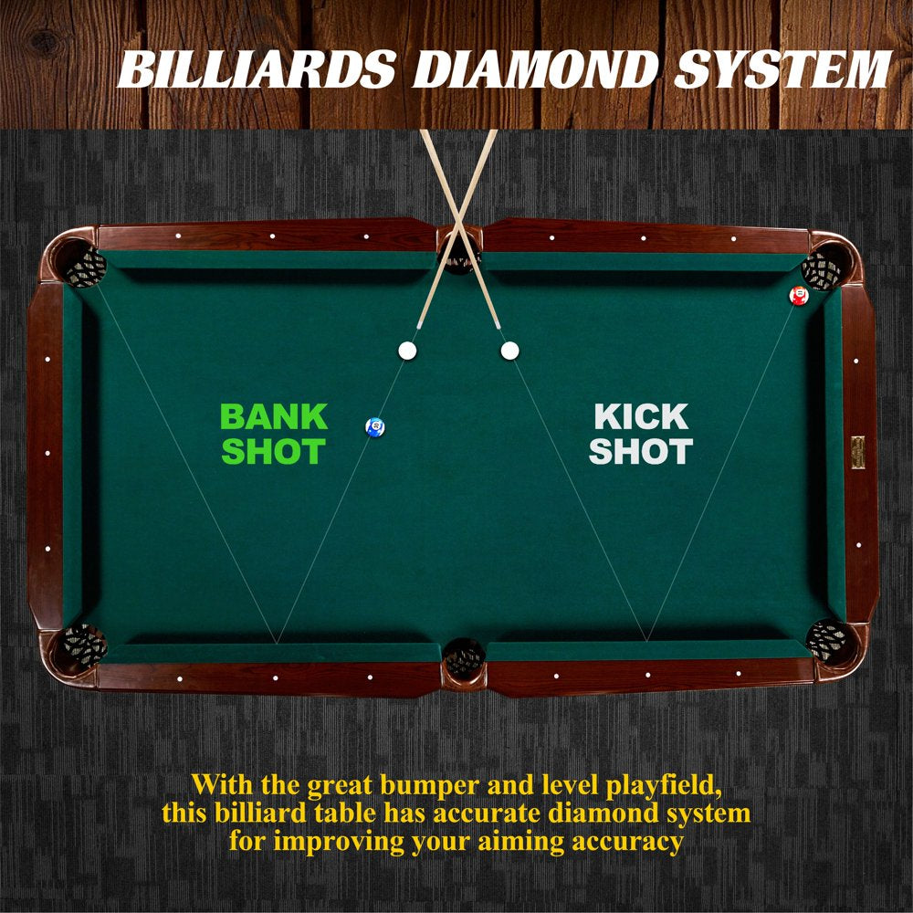 Barrington Billiards 90&quot; Ball and Claw Leg Pool Table with Cue Rack, Dartboard Set, Green, New