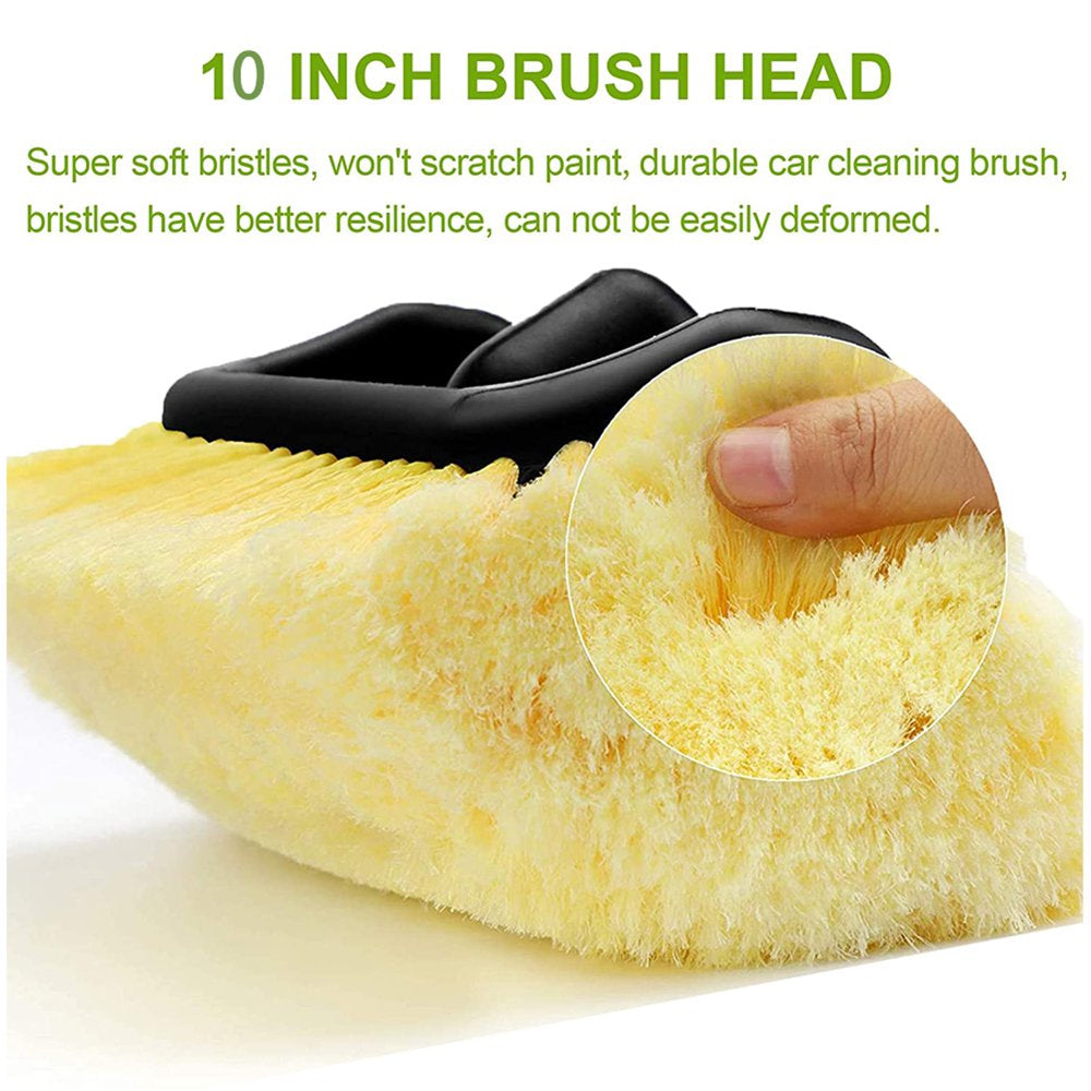 Carcarez Car Truck Boat RV 10&quot; Heavy-Duty Tri-Angle Wash Brush Head Soft Brush