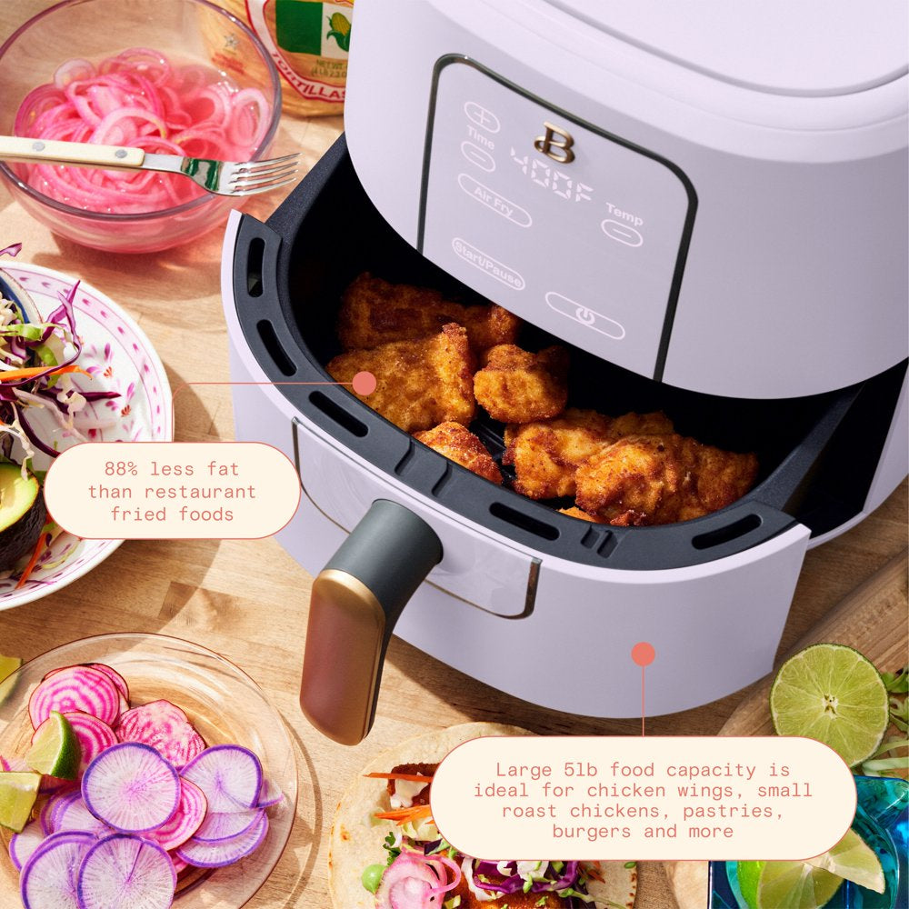 Beautiful 6 Qt Air Fryer with Turbocrisp Technology and Touch-Activated Display, Lavender by Drew Barrymore