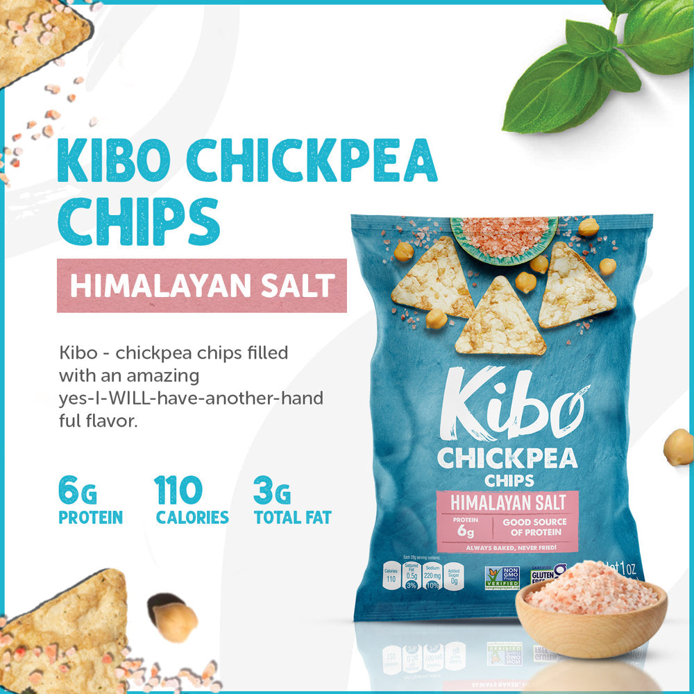 12-Pack Himalayan Salt Chickpea Chips | Gluten-Free, Preservative-Free &amp; Healthy for You, High Protein, Non-Gmo, Vegan Snacks | Kibo Foods