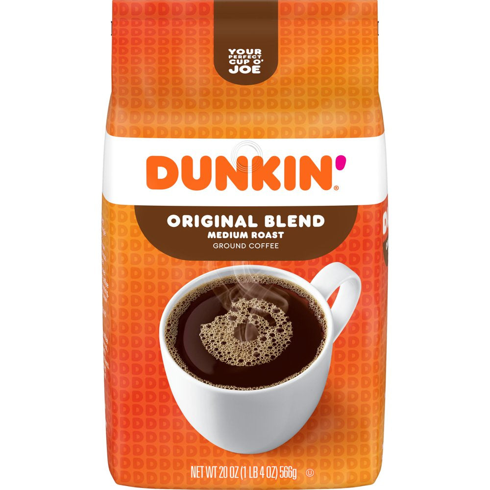 Dunkin&#039; Original Blend Ground Coffee, Medium Roast, 20 Ounce (Pack of 6)