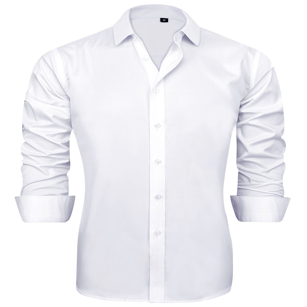 Alimens &amp; Gentle Long Sleeve Cotton Spandex Dress Shirt Casual Button down Shirts for Men