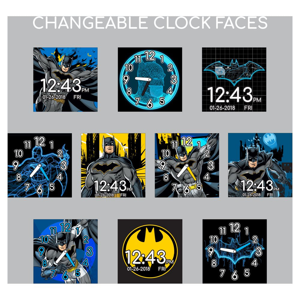 DC Comics Batman Unisex Child Itime Interactive Smart Watch 40Mm in Black Silicone Strap (BAT4740)