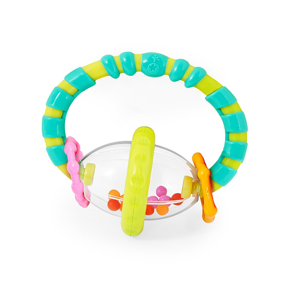 Bright Starts Grab and Spin Baby Rattle and Bpa-Free Teether Toy, Ages 3 Months+