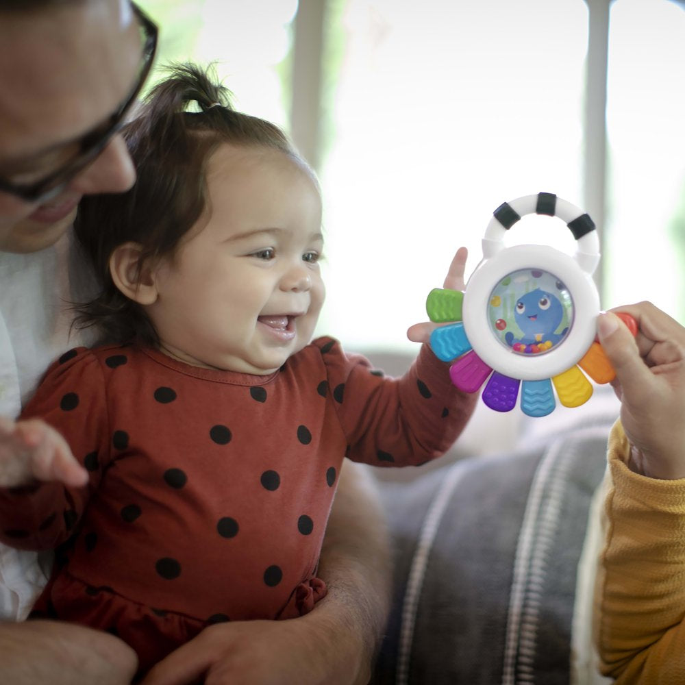 Baby Einstein Outstanding Opus the Octopus Chillable Baby Rattle &amp; Teether Sensory Toy, Unisex, Multicolored