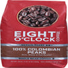 Eight O&#039;Clock 100% Colombian Peaks Medium Roast Whole Bean Coffee, 30 Oz, Bag