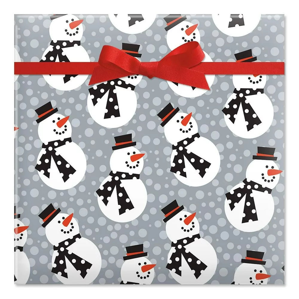 Current Snazzy Snowman Jumbo Multi-Color Holiday Heavyweight Tear Resistant Gift Wrap Paper, 67 Sq Ft.