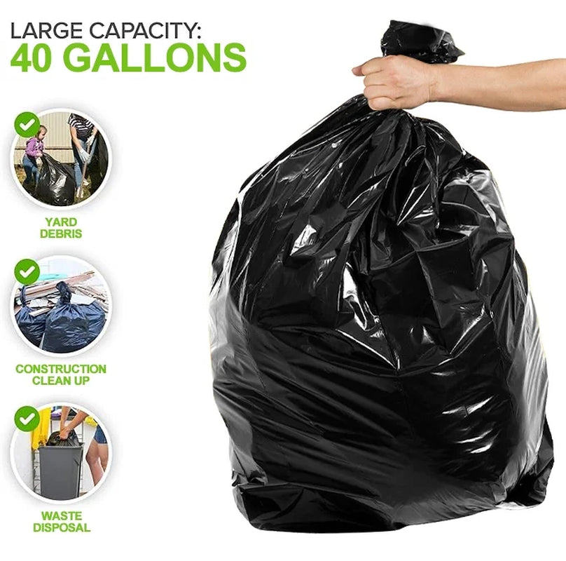 40-45 Gallon Trash Bags, 1.5Mil, Black Heavy Duty Garbage Can Liners 36&#039;&#039; X 44&#039;&#039; (60 Count)