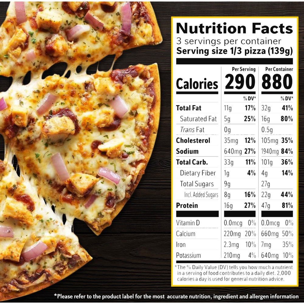 California Pizza Kitchen Frozen Pizza, BBQ Chicken Thin Crust Pizza, Barbeque Sauce, 14.7 Oz (Frozen)