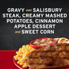 Banquet Salisbury Steak with Creamy Mashed Potatoes and Cinnamon Apple Dessert, Frozen Meal, 11.88 Oz (Frozen)