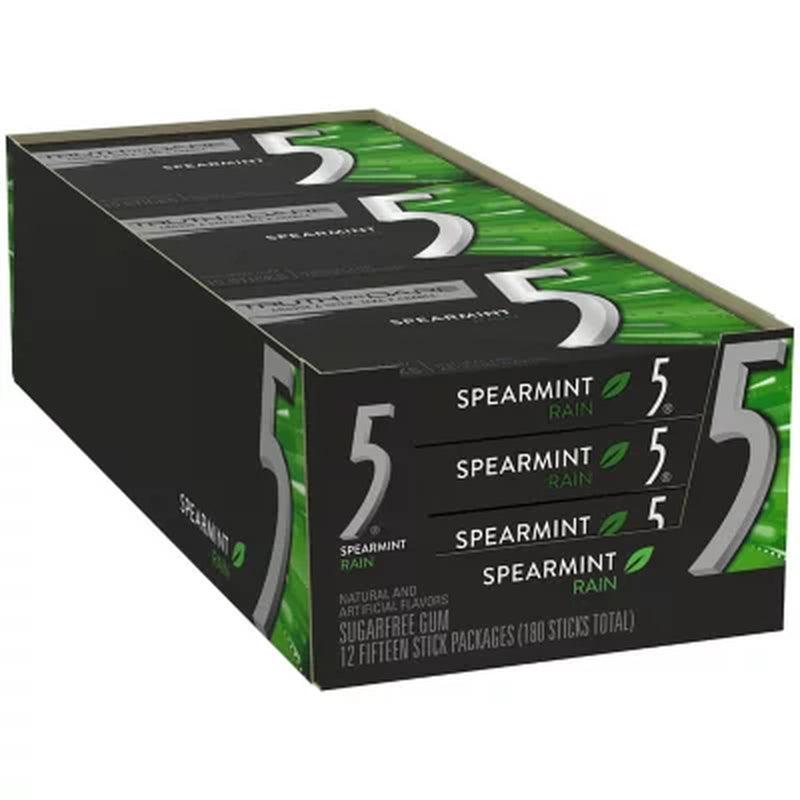 Wrigley'S 5 Gum Spearmint Rain (15 Ct., 12 Pk.)