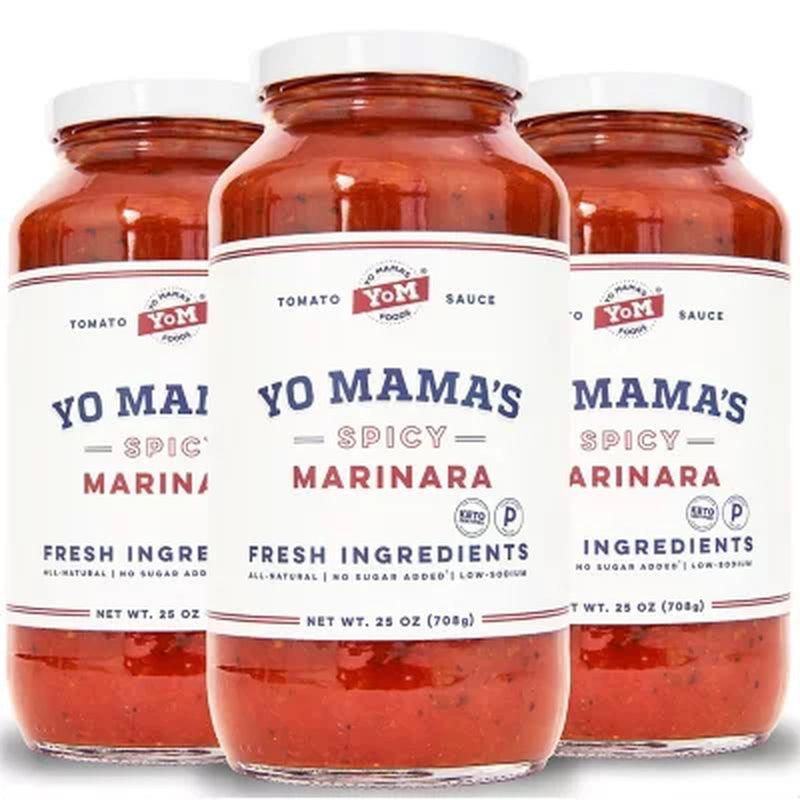 Yo Mama'S Foods Low-Sodium Pasta Sauce, Spicy Marinara (25 Oz., 3 Pk.)