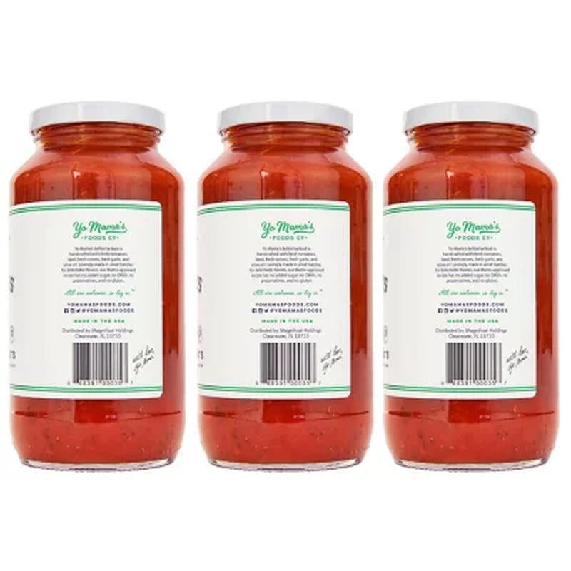 Yo Mama'S Foods Low-Sodium Pasta Sauce, Tomato Basil (25 Oz., 3 Pk.)