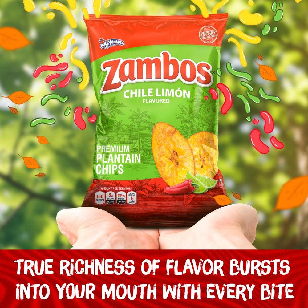 Zambos Premium Chile Limón Plantain Chips, 5.30 Oz Bag