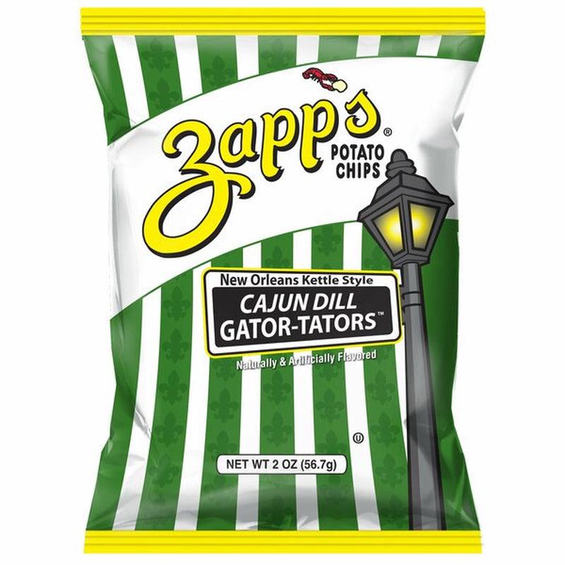 Zapps New Orleans Kettle-Style Potato Chips, Cajun Dill Gator-Tator 2 Oz. Bag (Pack of 5)